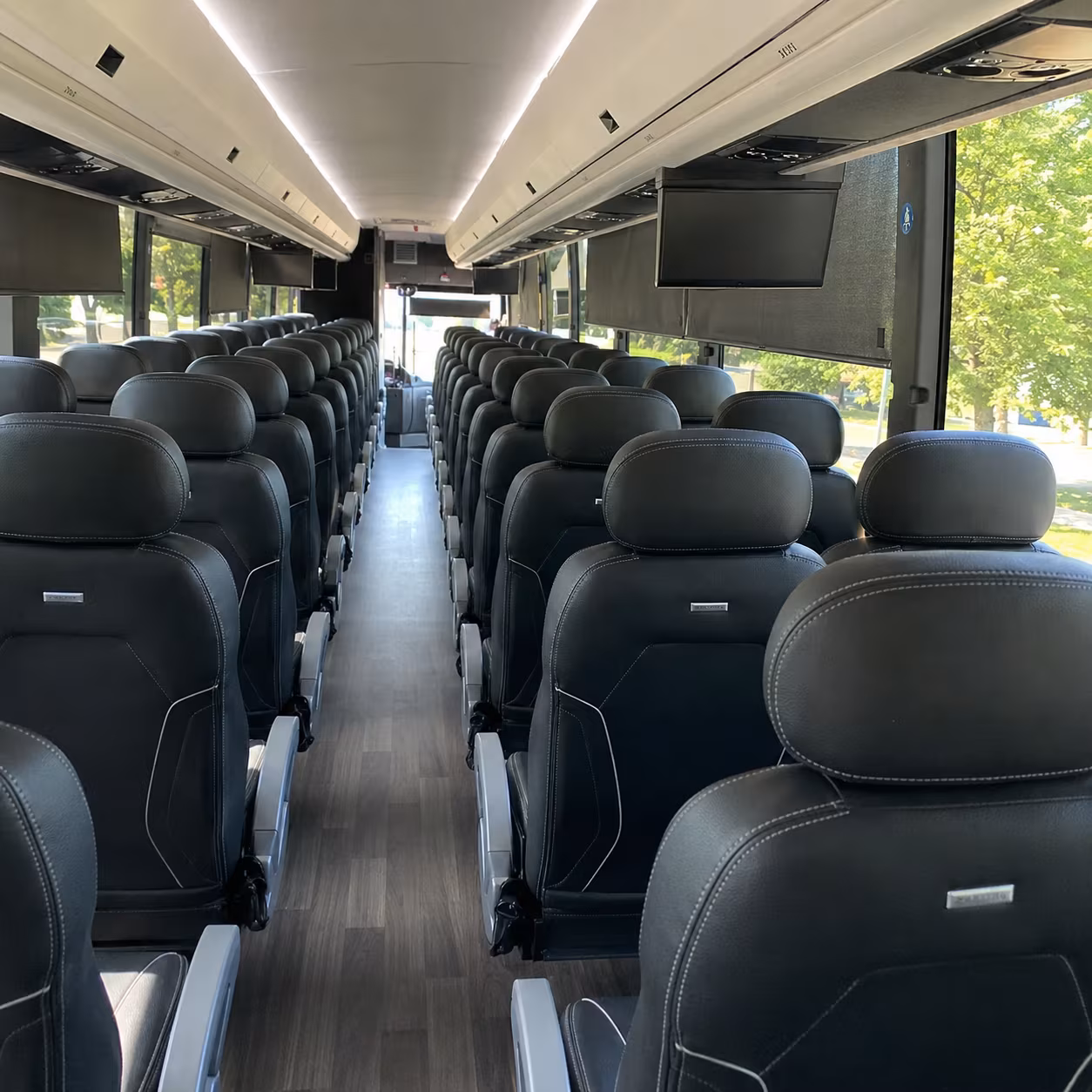 modesto 56 passenger charter bus interior
